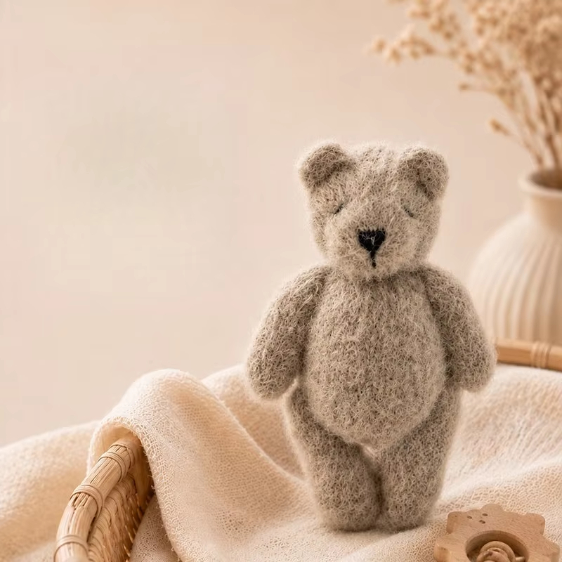 Knitted Cute Bear Doll - Newborn Photography Props - Image 5